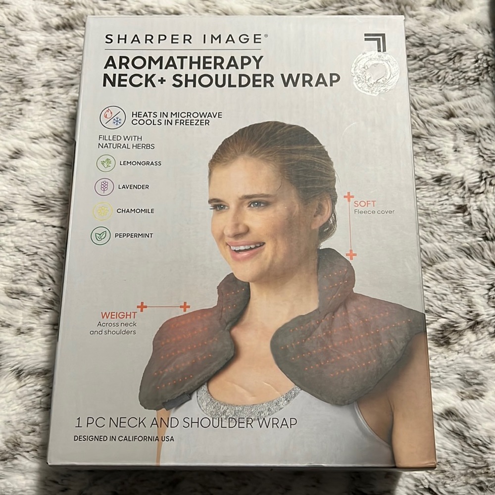 Sharper Image Hot & Cold Herbal Aromatherapy Neck and Shoulder Weighted Wrap NEW